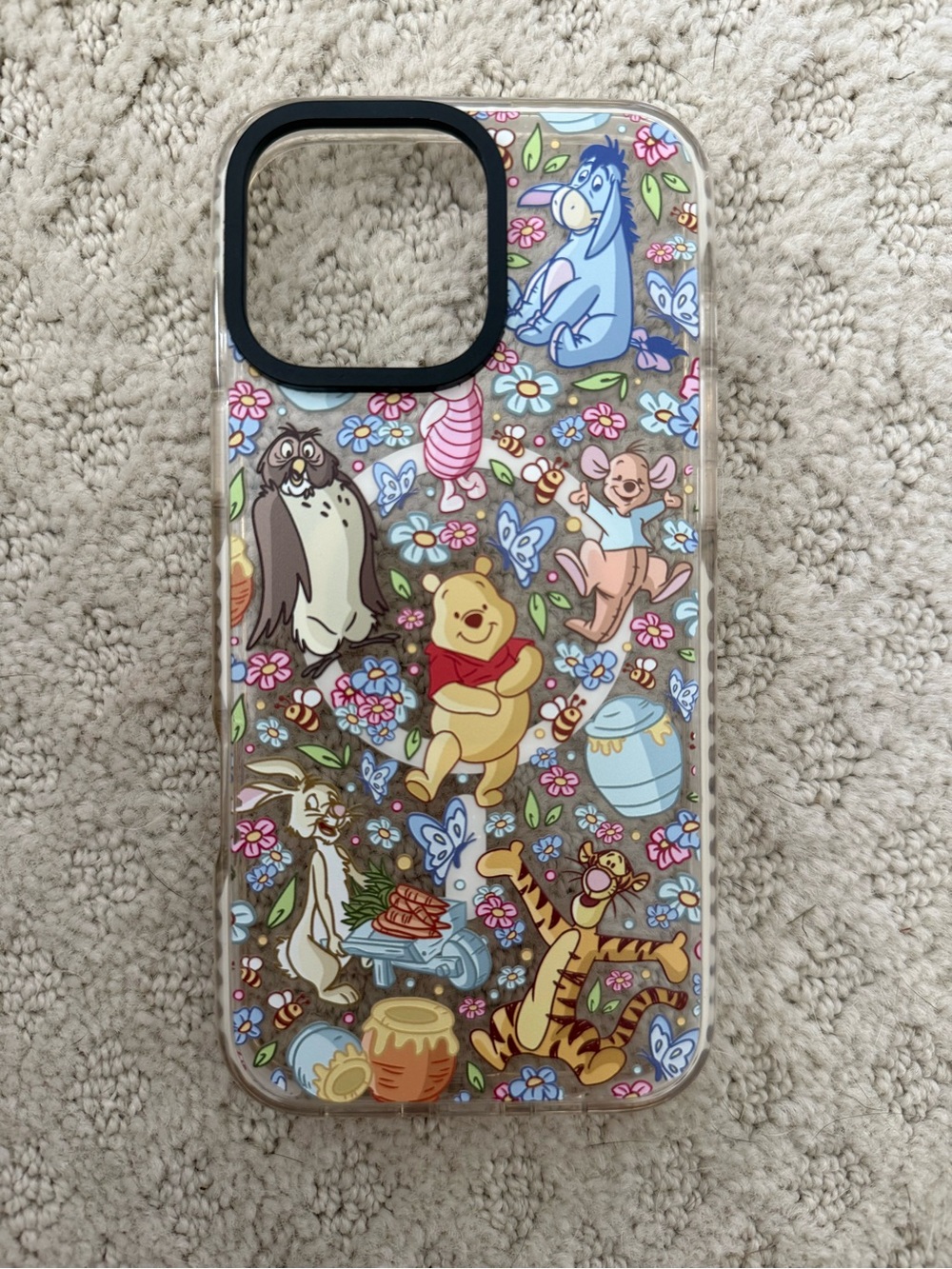 Winnie the Pooh Clear Cartoon Phone Case in Multicolor- iPhone 16 Pro Max